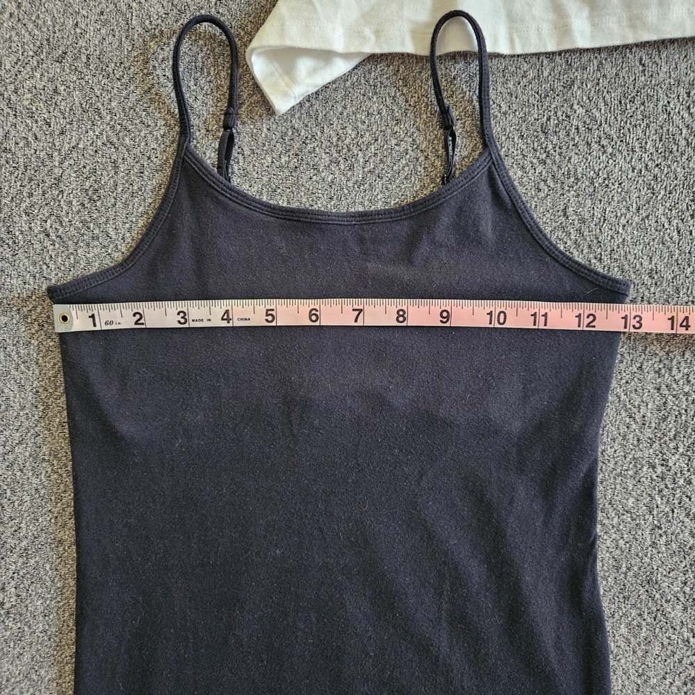 SO Camisole Tank Top Womens M L Black White Shelf Bra Adjustable Straps Summer - Picture 4 of 5